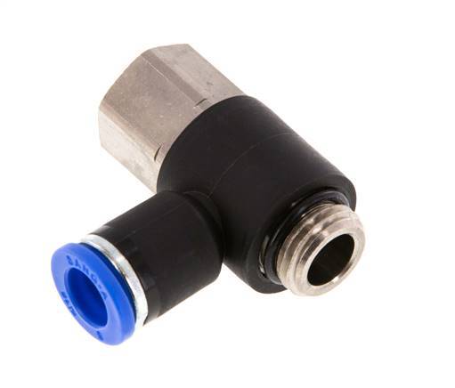 8mm x G1/4'' Elbow Push-in Fitting with Male-Female Threads Brass/PA 66 NBR [2 Pieces]