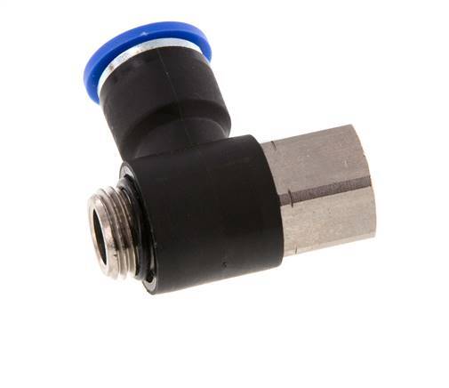 10mm x G1/4'' Elbow Push-in Fitting with Male-Female Threads Brass/PA 66 NBR [2 Pieces]