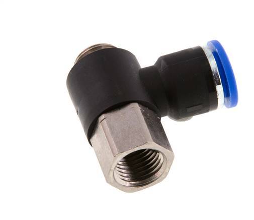 10mm x G1/4'' Elbow Push-in Fitting with Male-Female Threads Brass/PA 66 NBR [2 Pieces]