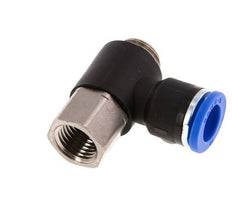 10mm x G1/4'' Elbow Push-in Fitting with Male-Female Threads Brass/PA 66 NBR [2 Pieces]