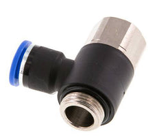 10mm x G3/8'' Elbow Push-in Fitting with Male-Female Threads Brass/PA 66 NBR