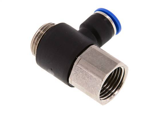 10mm x G1/2'' Elbow Push-in Fitting with Male-Female Threads Brass/PA 66 NBR