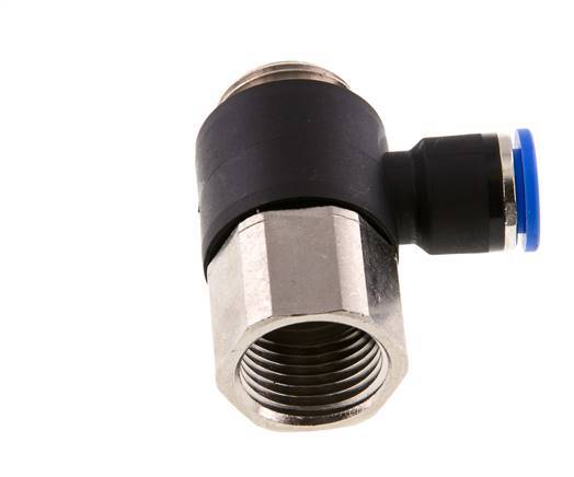 10mm x G1/2'' Elbow Push-in Fitting with Male-Female Threads Brass/PA 66 NBR