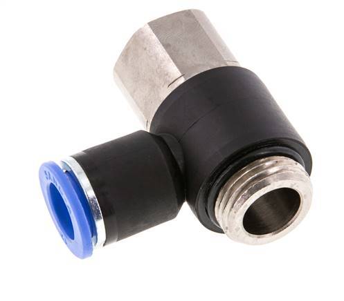 12mm x G1/2'' Elbow Push-in Fitting with Male-Female Threads Brass/PA 66 NBR