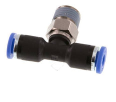 4mm x R1/8'' Inline Tee Push-in Fitting with Male Threads Brass/PA 66 NBR Rotatable [2 Pieces]
