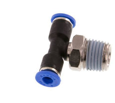 4mm x R1/4'' Inline Tee Push-in Fitting with Male Threads Brass/PA 66 NBR Rotatable [2 Pieces]