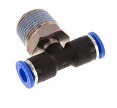 6mm x R3/8'' Inline Tee Push-in Fitting with Male Threads Brass/PA 66 NBR Rotatable [2 Pieces]