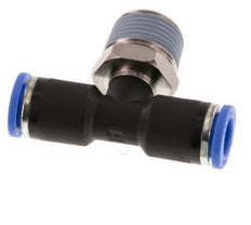 8mm x R3/8'' Inline Tee Push-in Fitting with Male Threads Brass/PA 66 NBR Rotatable [2 Pieces]