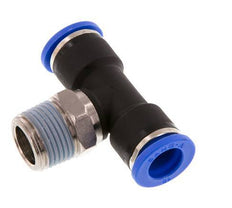 10mm x R3/8'' Inline Tee Push-in Fitting with Male Threads Brass/PA 66 NBR Rotatable