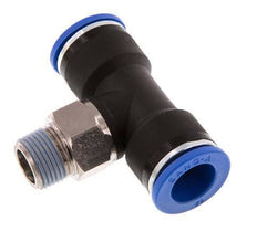 14mm x R3/8'' Inline Tee Push-in Fitting with Male Threads Brass/PA 66 NBR Rotatable