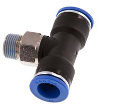 14mm x R3/8'' Inline Tee Push-in Fitting with Male Threads Brass/PA 66 NBR Rotatable