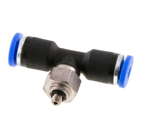 3mm x M 3 Inline Tee Push-in Fitting with Male Threads Steel/PA 66 NBR Rotatable [2 Pieces]