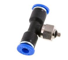 4mm x M 3 Inline Tee Push-in Fitting with Male Threads Steel/PA 66 NBR Rotatable [2 Pieces]