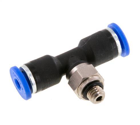 3mm x M 5 Inline Tee Push-in Fitting with Male Threads Brass/PA 66 NBR Rotatable [2 Pieces]