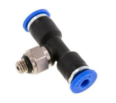3mm x M 5 Inline Tee Push-in Fitting with Male Threads Brass/PA 66 NBR Rotatable [2 Pieces]