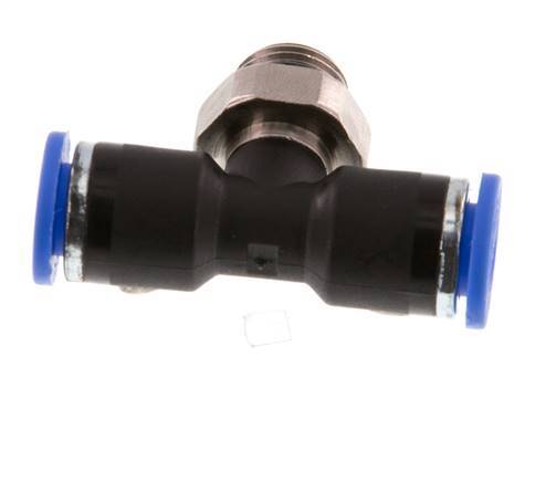 6mm x G1/8'' Inline Tee Push-in Fitting with Male Threads Brass/PA 66 NBR Rotatable [2 Pieces]
