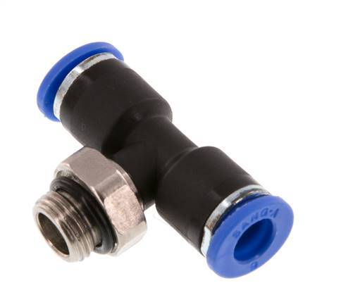 6mm x G1/8'' Inline Tee Push-in Fitting with Male Threads Brass/PA 66 NBR Rotatable [2 Pieces]