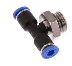 4mm x G1/4'' Inline Tee Push-in Fitting with Male Threads Brass/PA 66 NBR Rotatable [2 Pieces]