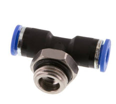 6mm x G1/4'' Inline Tee Push-in Fitting with Male Threads Brass/PA 66 NBR Rotatable [2 Pieces]