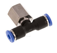 4mm x G1/8'' Inline Tee Push-in Fitting with Female Threads Brass/PA 66 NBR Rotatable [2 Pieces]