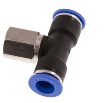 10mm x G1/4'' Inline Tee Push-in Fitting with Female Threads Brass/PA 66 NBR Rotatable