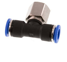 10mm x G3/8'' Inline Tee Push-in Fitting with Female Threads Brass/PA 66 NBR Rotatable