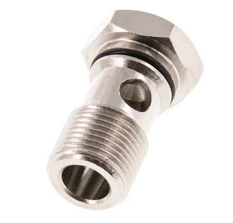 1-way nickel-plated Brass Banjo Bolt with G3/8'' Male Threads NBR [2 Pieces]