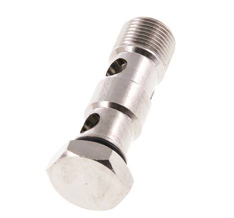 2-way nickel-plated Brass Banjo Bolt with G3/8'' Male Threads NBR