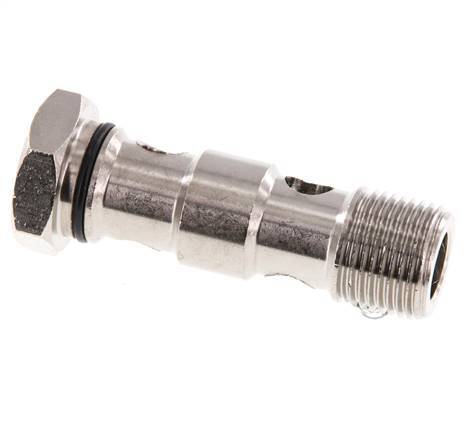 2-way nickel-plated Brass Banjo Bolt with G3/8'' Male Threads NBR