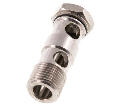 2-way nickel-plated Brass Banjo Bolt with G1/2'' Male Threads NBR