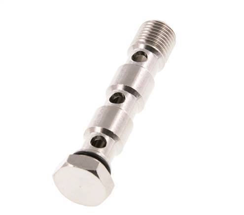 3-way nickel-plated Brass Banjo Bolt with G1/4'' Male Threads NBR