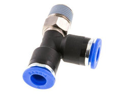 6mm x R1/8'' Right Angle Tee Push-in Fitting with Male Threads Brass/PA 66 NBR Rotatable [2 Pieces]