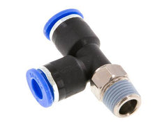 6mm x R1/8'' Right Angle Tee Push-in Fitting with Male Threads Brass/PA 66 NBR Rotatable [2 Pieces]