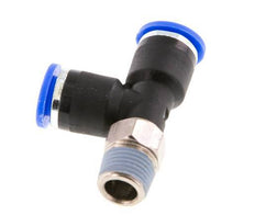 6mm x R1/8'' Right Angle Tee Push-in Fitting with Male Threads Brass/PA 66 NBR Rotatable [2 Pieces]