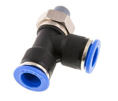 10mm x R1/8'' Right Angle Tee Push-in Fitting with Male Threads Brass/PA 66 NBR Rotatable