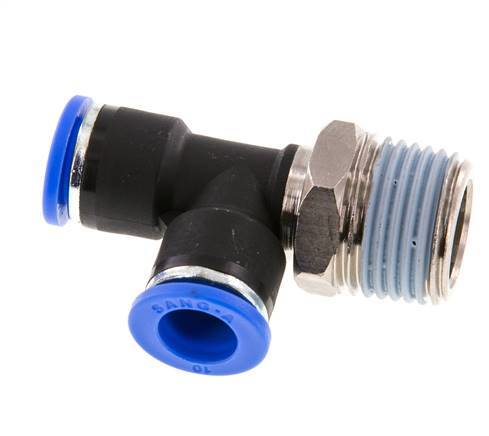 10mm x R1/2'' Right Angle Tee Push-in Fitting with Male Threads Brass/PA 66 NBR Rotatable