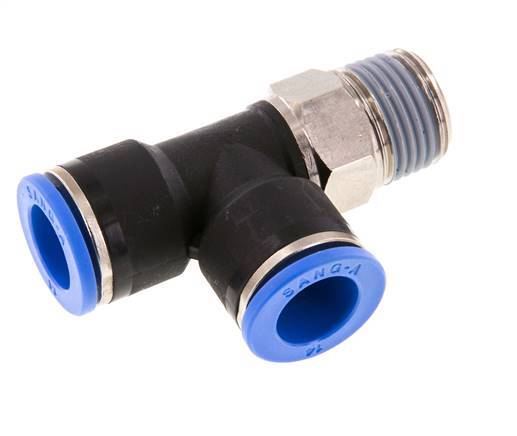 14mm x R1/2'' Right Angle Tee Push-in Fitting with Male Threads Brass/PA 66 NBR Rotatable