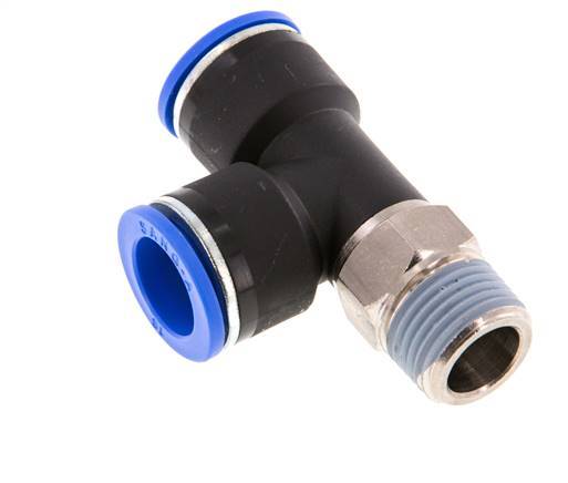 16mm x R1/2'' Right Angle Tee Push-in Fitting with Male Threads Brass/PA 66 NBR Rotatable