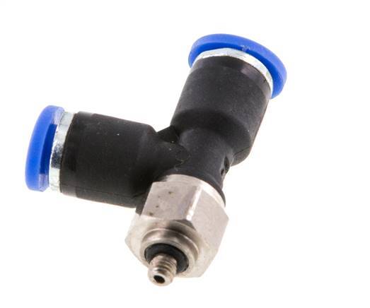 3mm x M 3 Right Angle Tee Push-in Fitting with Male Threads Steel/PA 66 NBR Rotatable [2 Pieces]
