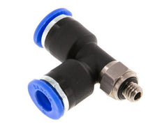 6mm x M 5 Right Angle Tee Push-in Fitting with Male Threads Brass/PA 66 NBR Rotatable [2 Pieces]