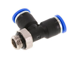 6mm x G1/8'' Right Angle Tee Push-in Fitting with Male Threads Brass/PA 66 NBR Rotatable [2 Pieces]