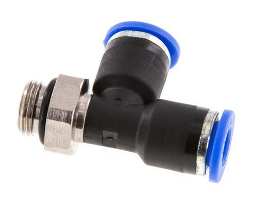6mm x G1/8'' Right Angle Tee Push-in Fitting with Male Threads Brass/PA 66 NBR Rotatable [2 Pieces]