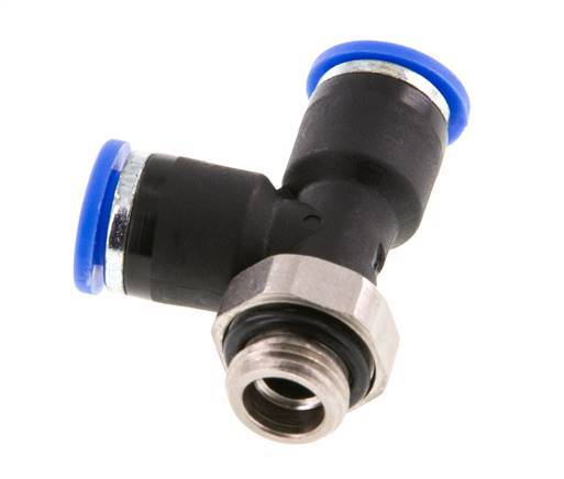 6mm x G1/8'' Right Angle Tee Push-in Fitting with Male Threads Brass/PA 66 NBR Rotatable [2 Pieces]