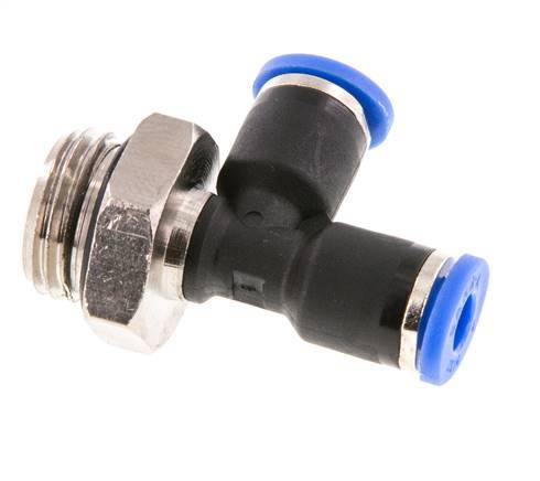4mm x G1/4'' Right Angle Tee Push-in Fitting with Male Threads Brass/PA 66 NBR Rotatable [2 Pieces]