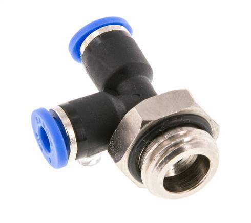 4mm x G1/4'' Right Angle Tee Push-in Fitting with Male Threads Brass/PA 66 NBR Rotatable [2 Pieces]