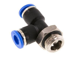 6mm x G1/4'' Right Angle Tee Push-in Fitting with Male Threads Brass/PA 66 NBR Rotatable [2 Pieces]