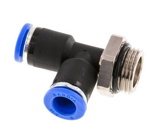 8mm x G3/8'' Right Angle Tee Push-in Fitting with Male Threads Brass/PA 66 NBR Rotatable [2 Pieces]