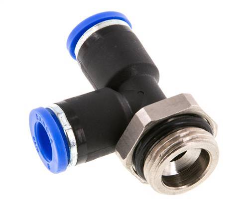 8mm x G3/8'' Right Angle Tee Push-in Fitting with Male Threads Brass/PA 66 NBR Rotatable [2 Pieces]