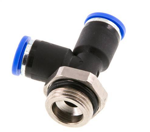 8mm x G3/8'' Right Angle Tee Push-in Fitting with Male Threads Brass/PA 66 NBR Rotatable [2 Pieces]