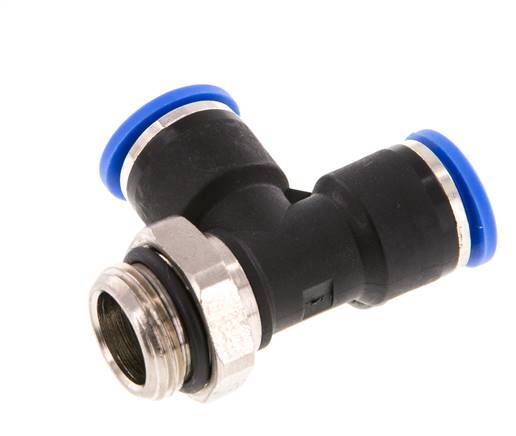 10mm x G3/8'' Right Angle Tee Push-in Fitting with Male Threads Brass/PA 66 NBR Rotatable